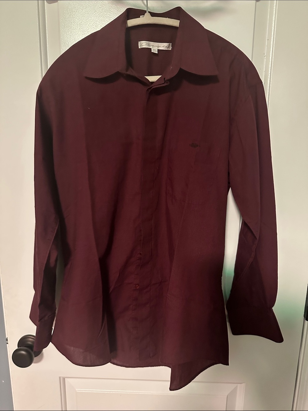 Men's Long-Sleeve Dress Shirt in Deep Burgundy